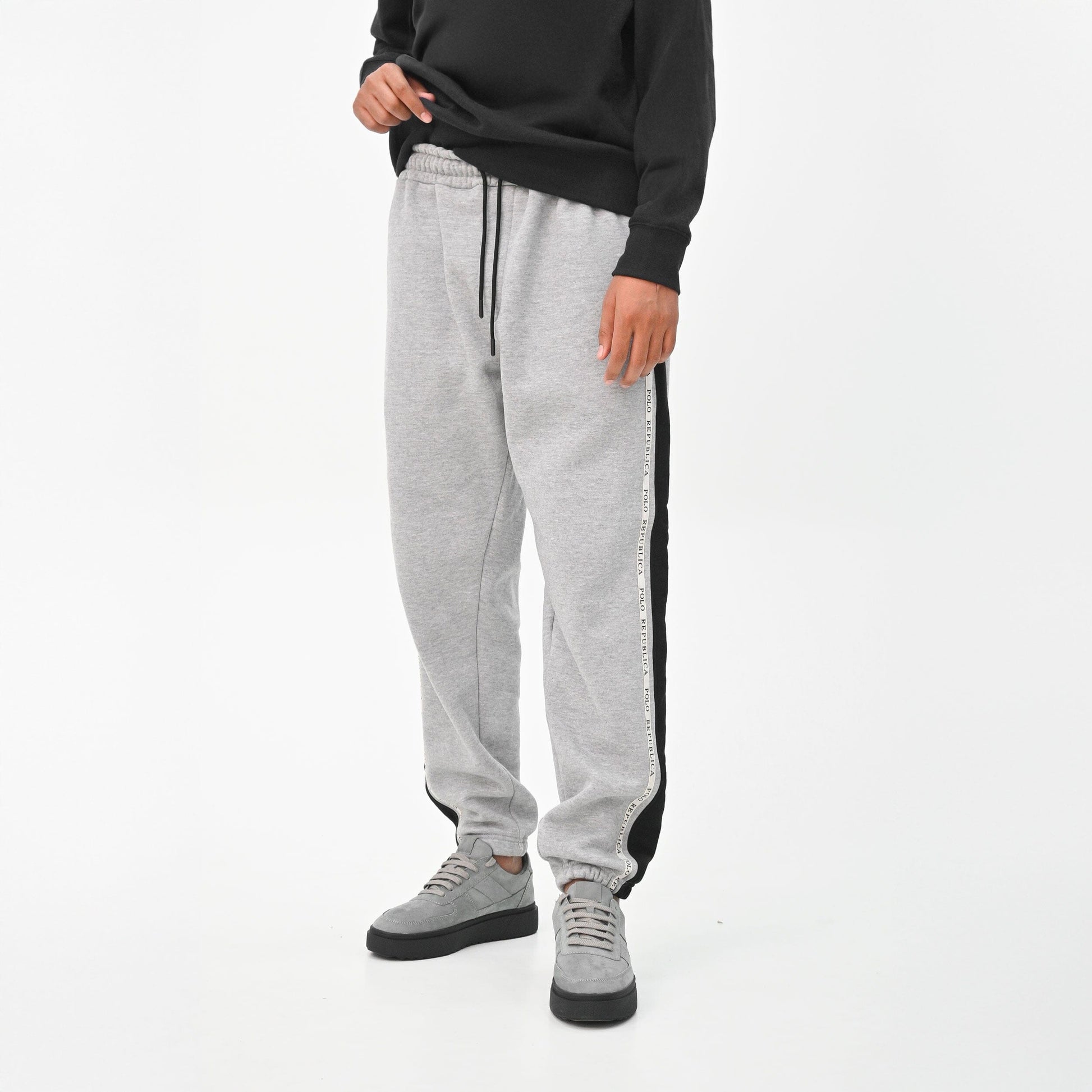 Polo Republica Men's Contrast Striped Fleece Sweatpants