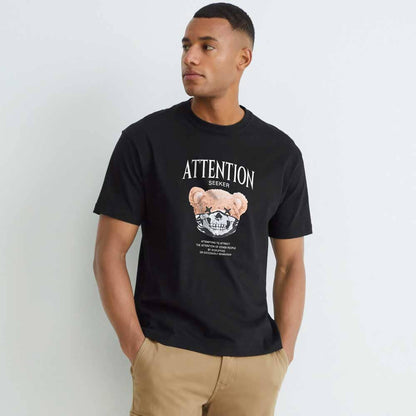 Polo Republica Men's Attention Seeker "Glow in The Dark" Printed Short Sleeve Tee Shirt Men's Tee Shirt Polo Republica 