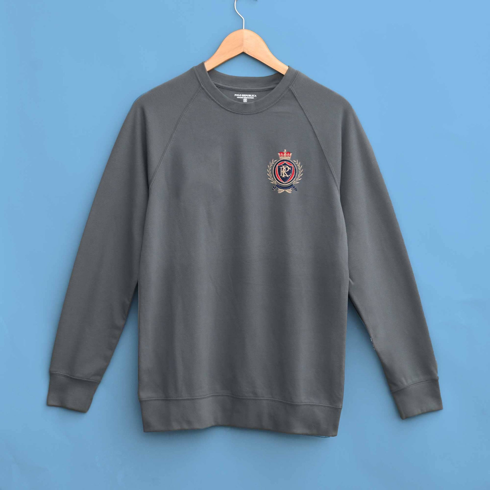 Polo Republica Men's Crest & Polo Embroidered Raglan Sleeve Pique Tee Shirt Men's Tee Shirt Polo Republica 