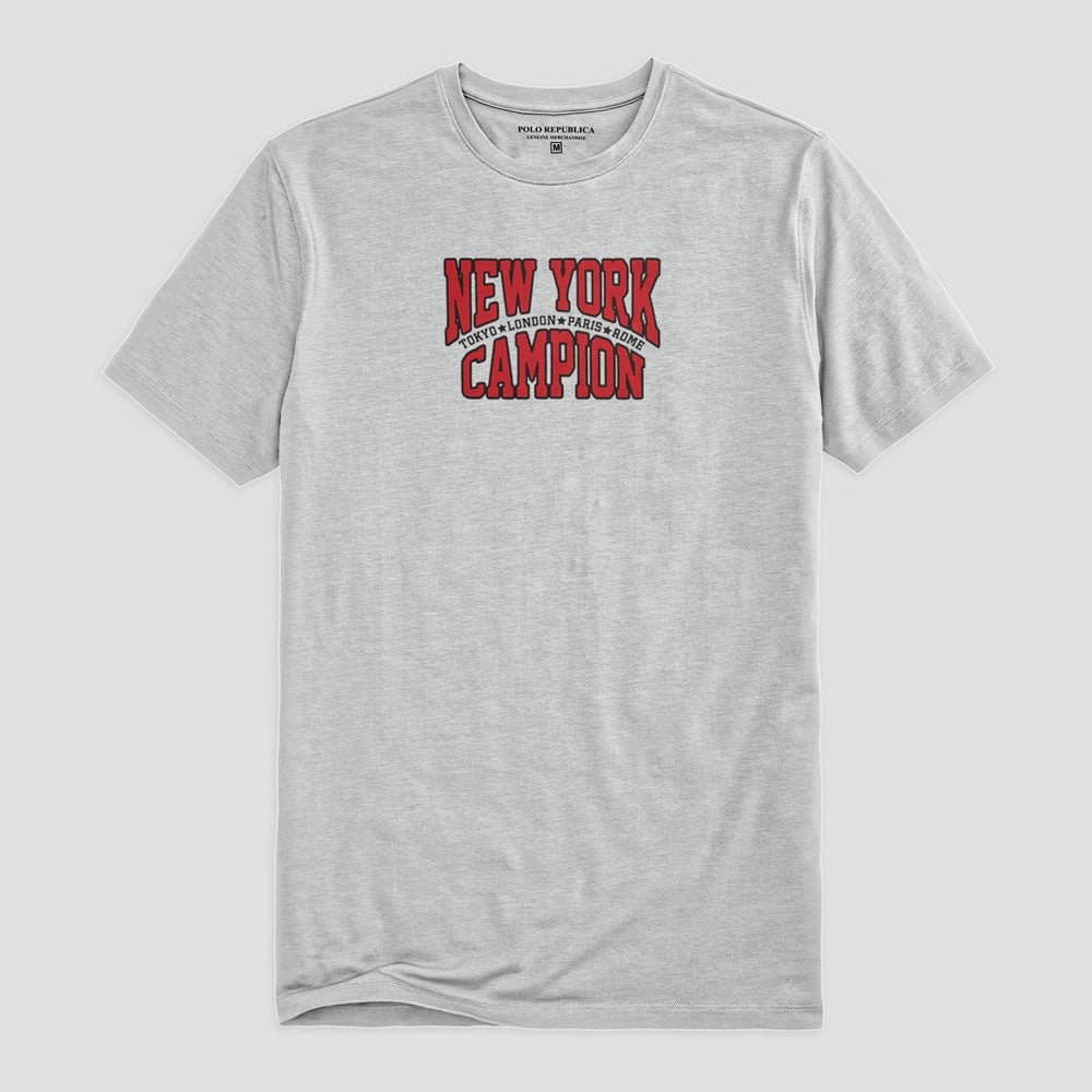 Polo Republica Men's New York Champion Printed Crew Neck Tee Shirt Men's Tee Shirt Polo Republica 