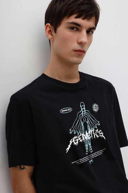 Polo Republica Men's Genetic Printed Crew Neck Tee Shirt