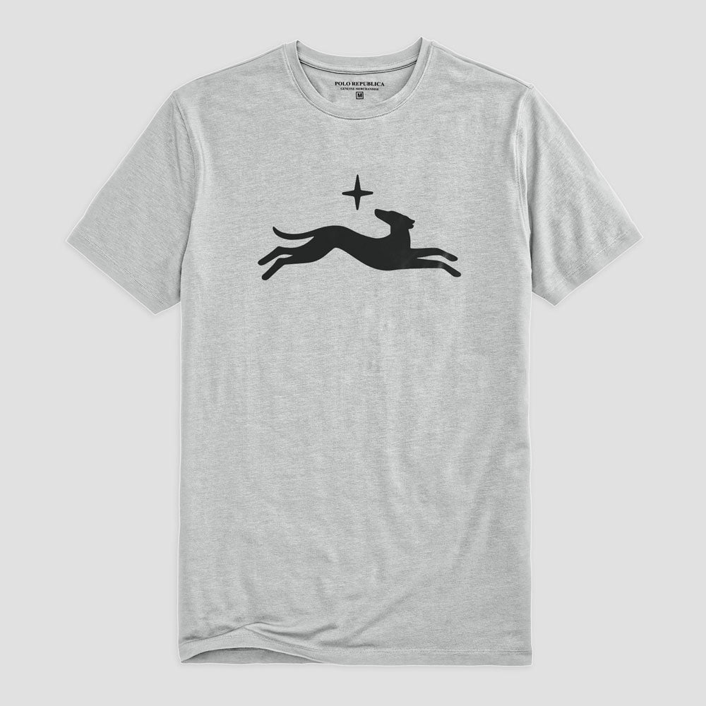 Polo Republica Men's Star Runner Printed Crew Neck Tee Shirt Men's Tee Shirt Polo Republica Heather Grey S 