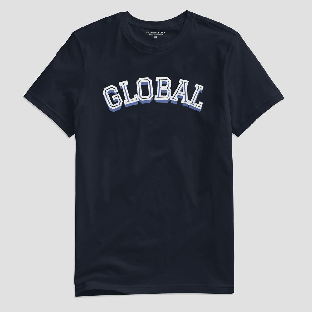 Polo Republica Men's Global Teddy Printed Crew Neck Tee Shirt Men's Tee Shirt Polo Republica Light Navy S 
