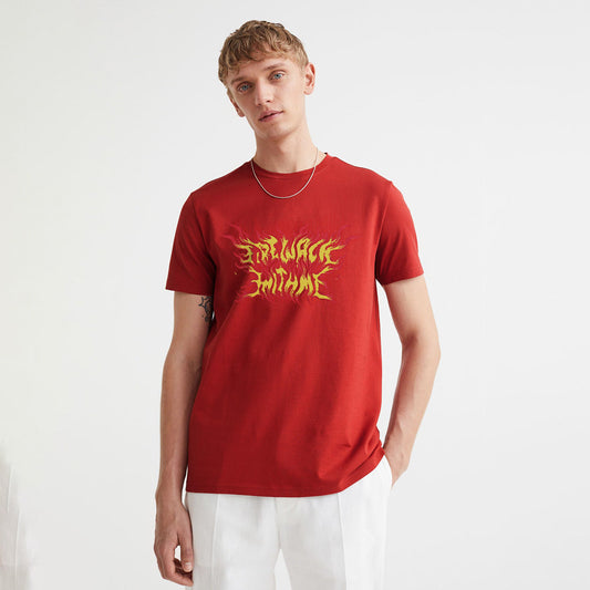 Polo Republica Men's Fire Walk With Me Printed Crew Neck Tee Shirt Men's Tee Shirt Polo Republica 