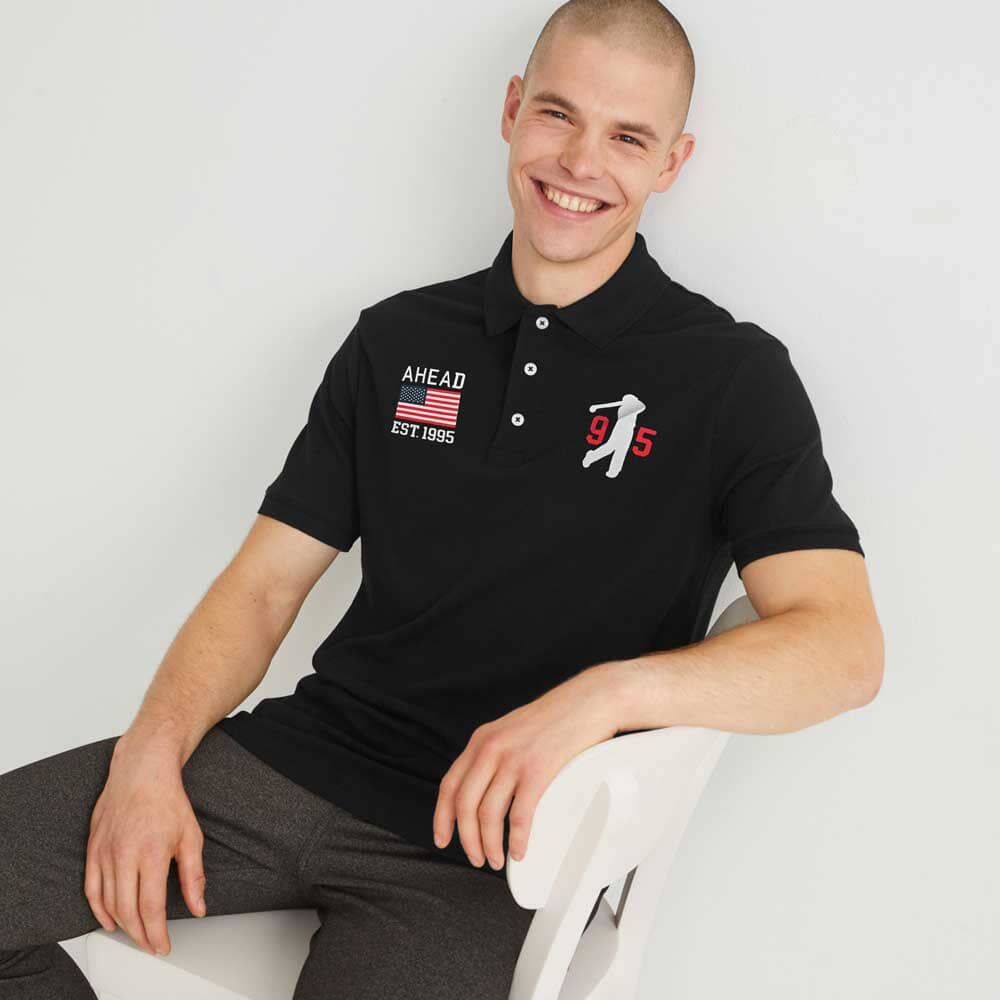 Polo Republica Men's USA Flag 95 Printed Polo Shirt Men's Polo Shirt Polo Republica 