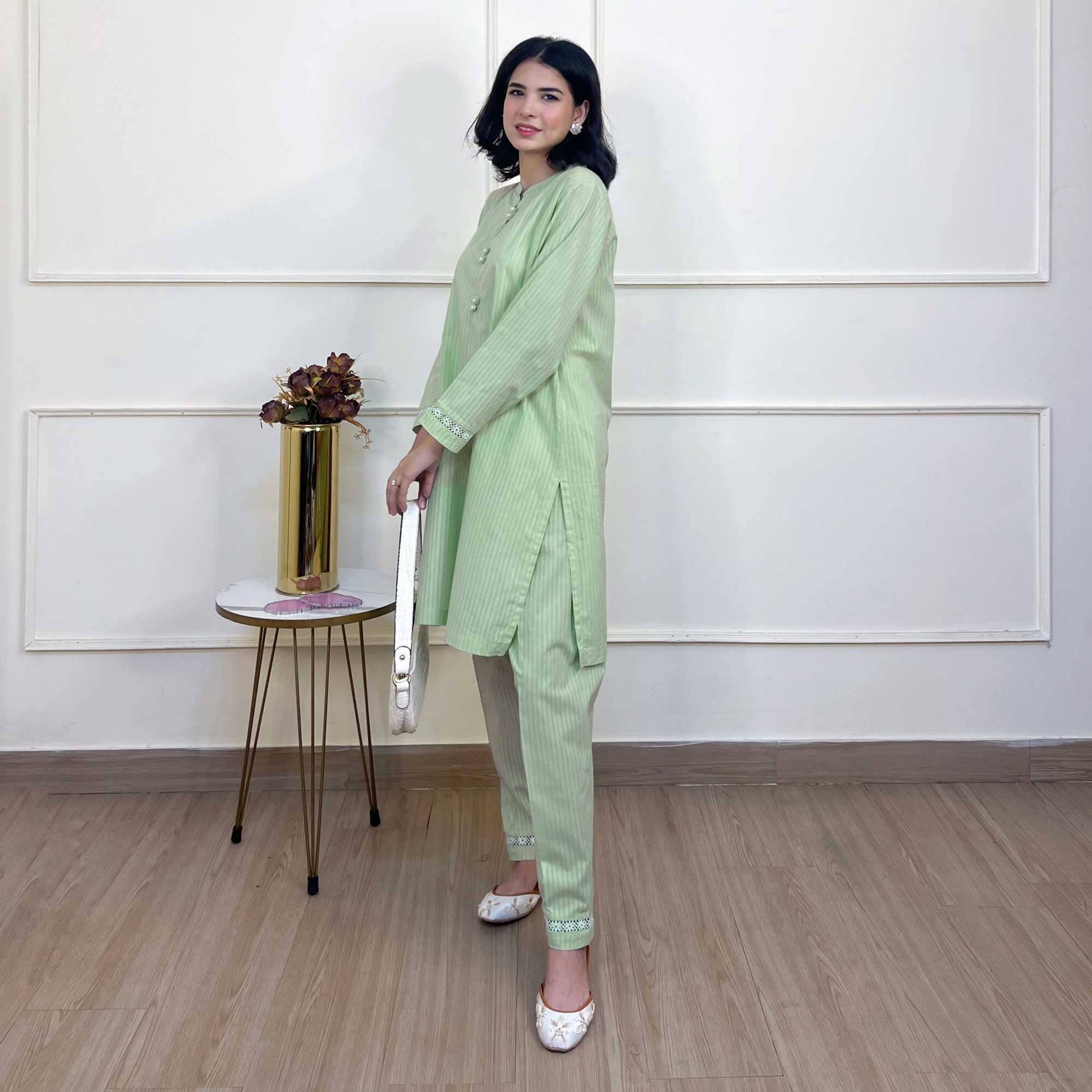 East West By Polo Republica Women's Self Stripe 2 Pc Stitched Suit Women's Stitched Suit Polo Republica 