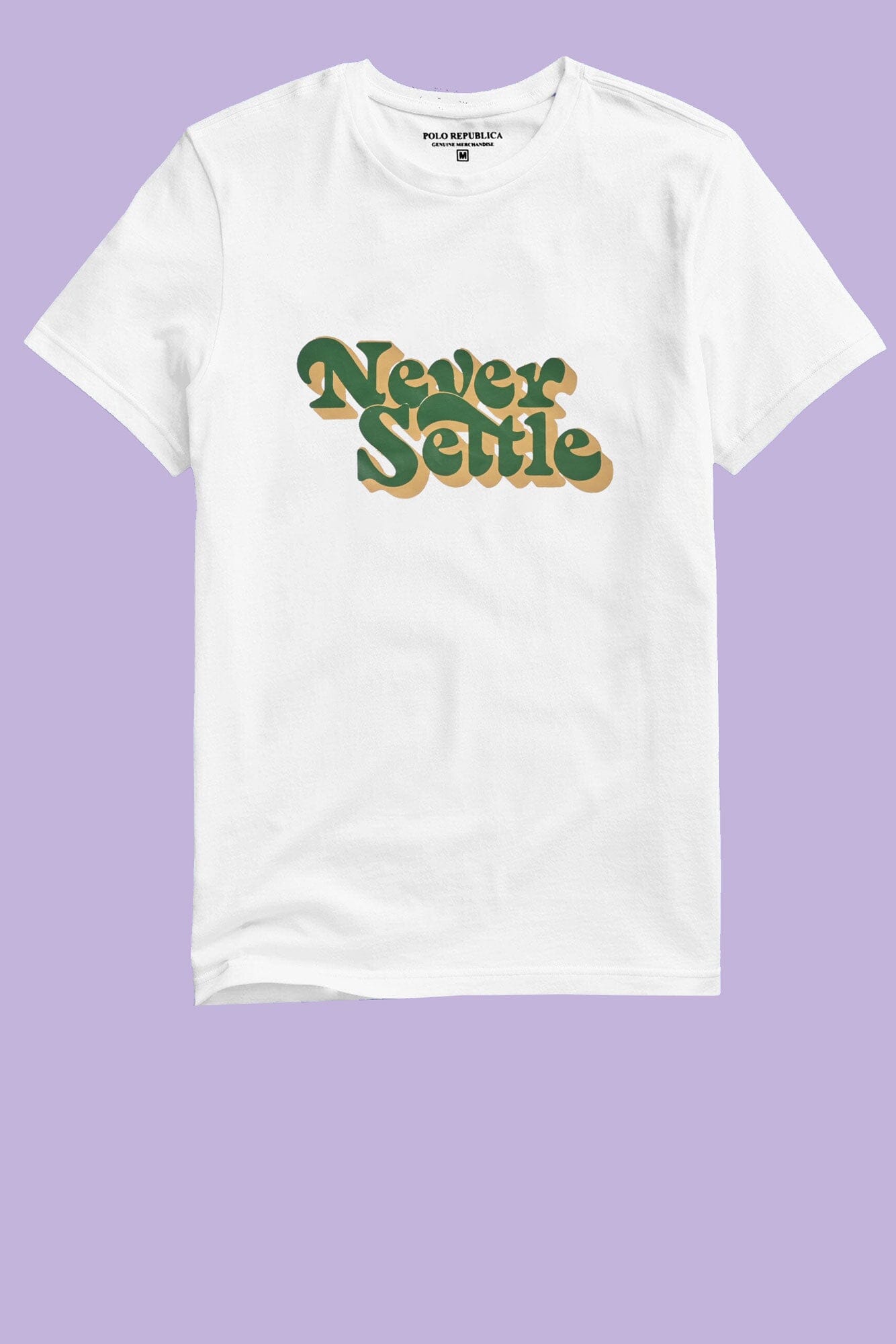 Polo Republica Men's Never Settle Printed Crew Neck Tee Shirt Men's Tee Shirt Polo Republica 