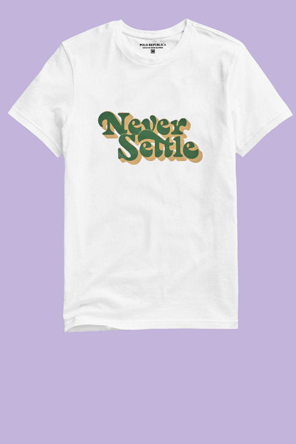 Polo Republica Men's Never Settle Printed Crew Neck Tee Shirt Men's Tee Shirt Polo Republica 