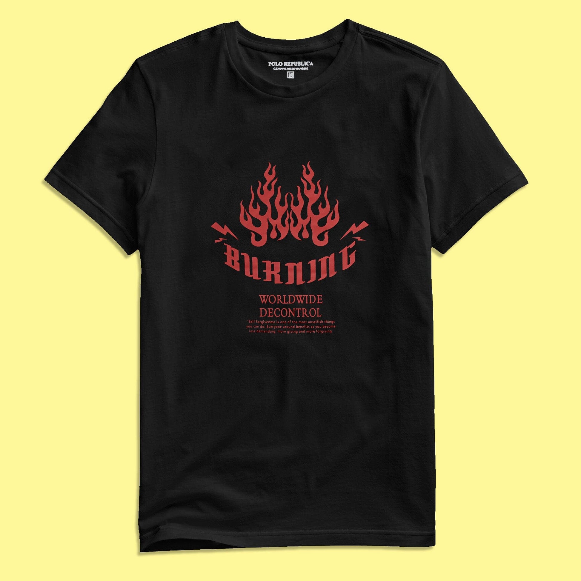 Polo Republica Men's Burning Printed Short Sleeve Tee Shirt Men's Tee Shirt Polo Republica 