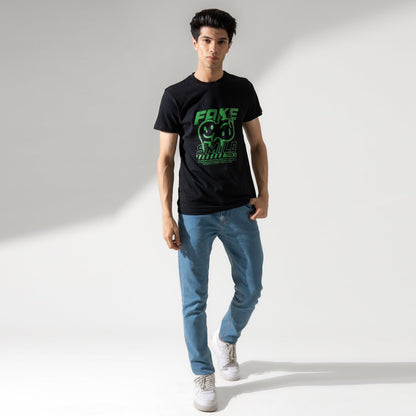 Polo Republica Men's Fake Smile Printed Crew Neck Tee Shirt Men's Tee Shirt Polo Republica.