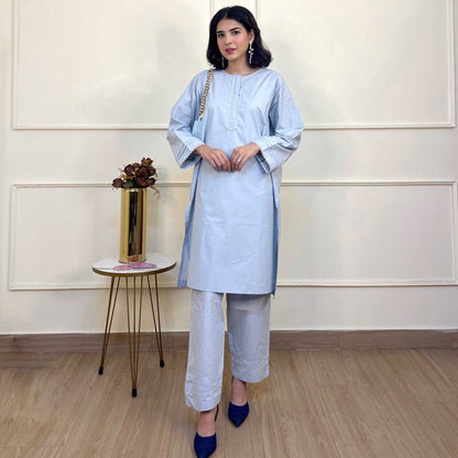 East West By Polo Republica Women’s Solid Design 2 Pcs Stitched Suit Women's Stitched Suit Polo Republica 