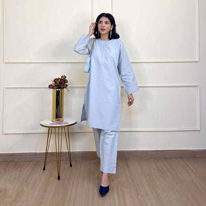 East West By Polo Republica Women’s Solid Design 2 Pcs Stitched Suit Women's Stitched Suit Polo Republica 