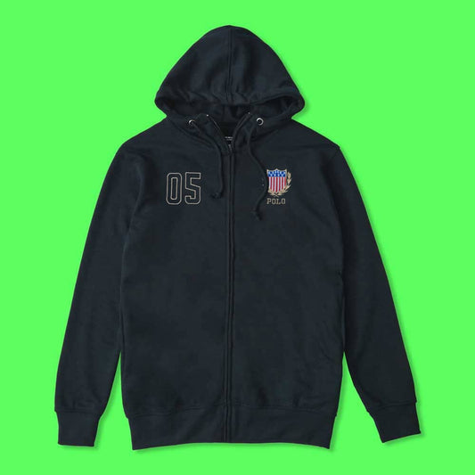Polo Republica Men's Polo 05 Embroidered Terry Zipper Hoodie Men's Zipper Hoodie Polo Republica Navy S 