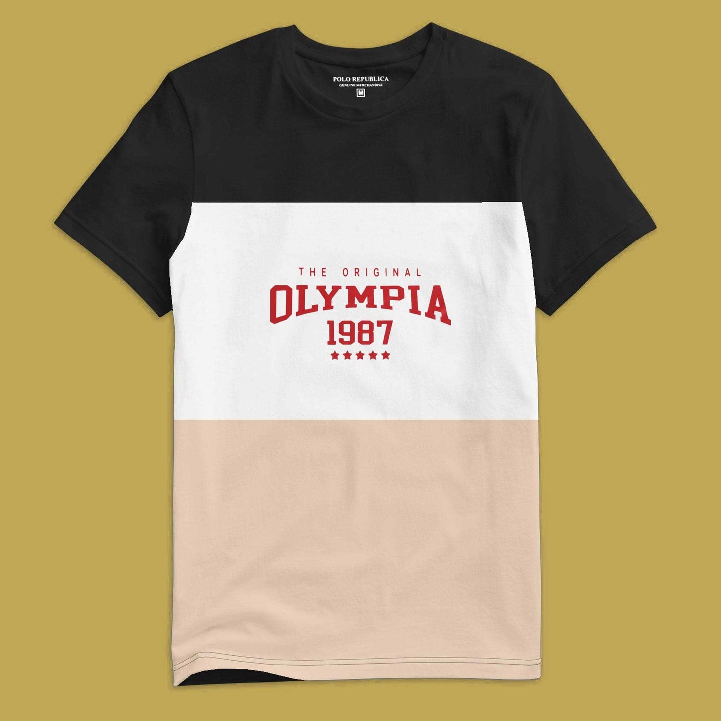 Polo Republica Men's Olympia Printed Contrast Panel Tee Shirt Men's Tee Shirt Polo Republica 