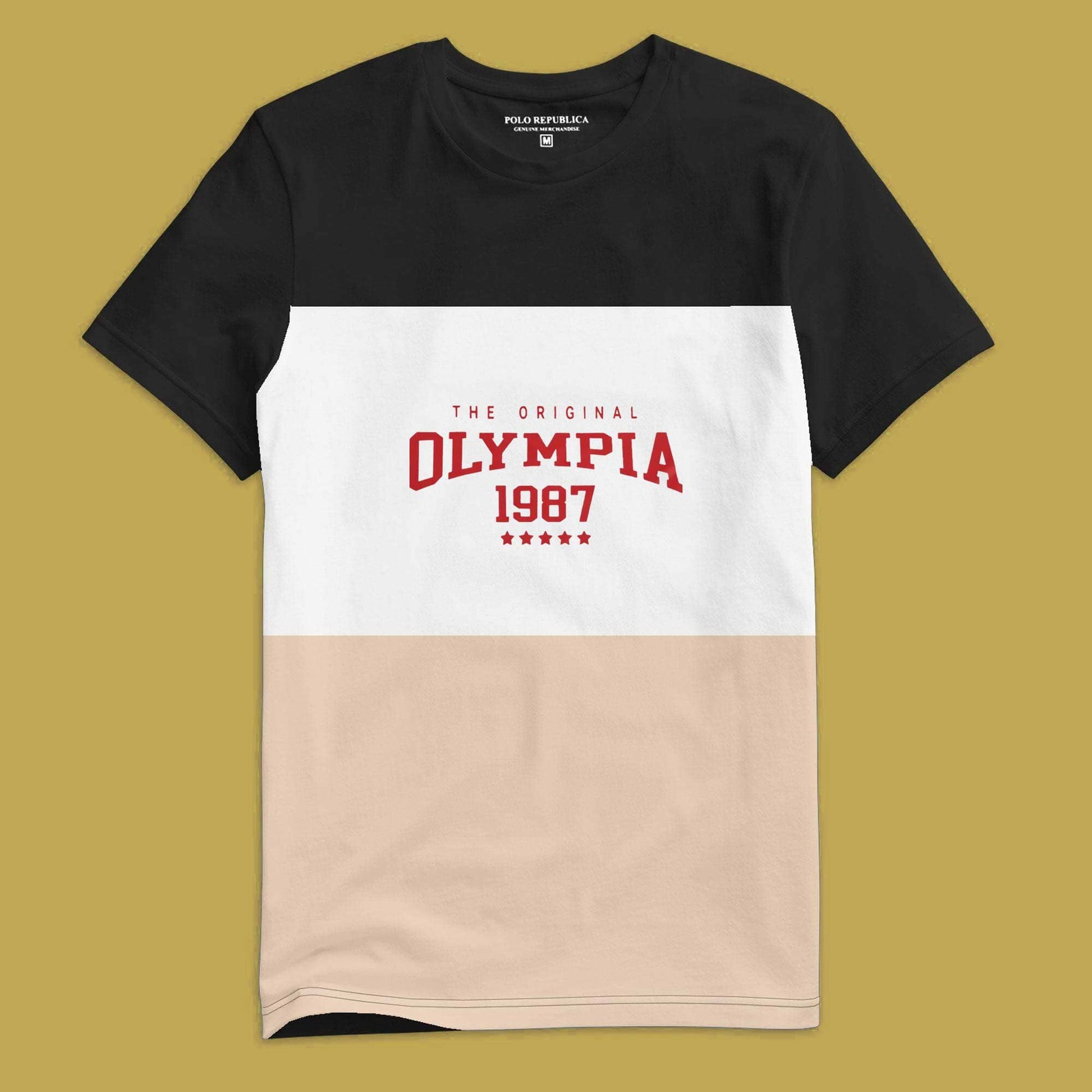 Polo Republica Men's Olympia Printed Contrast Panel Tee Shirt Men's Tee Shirt Polo Republica 