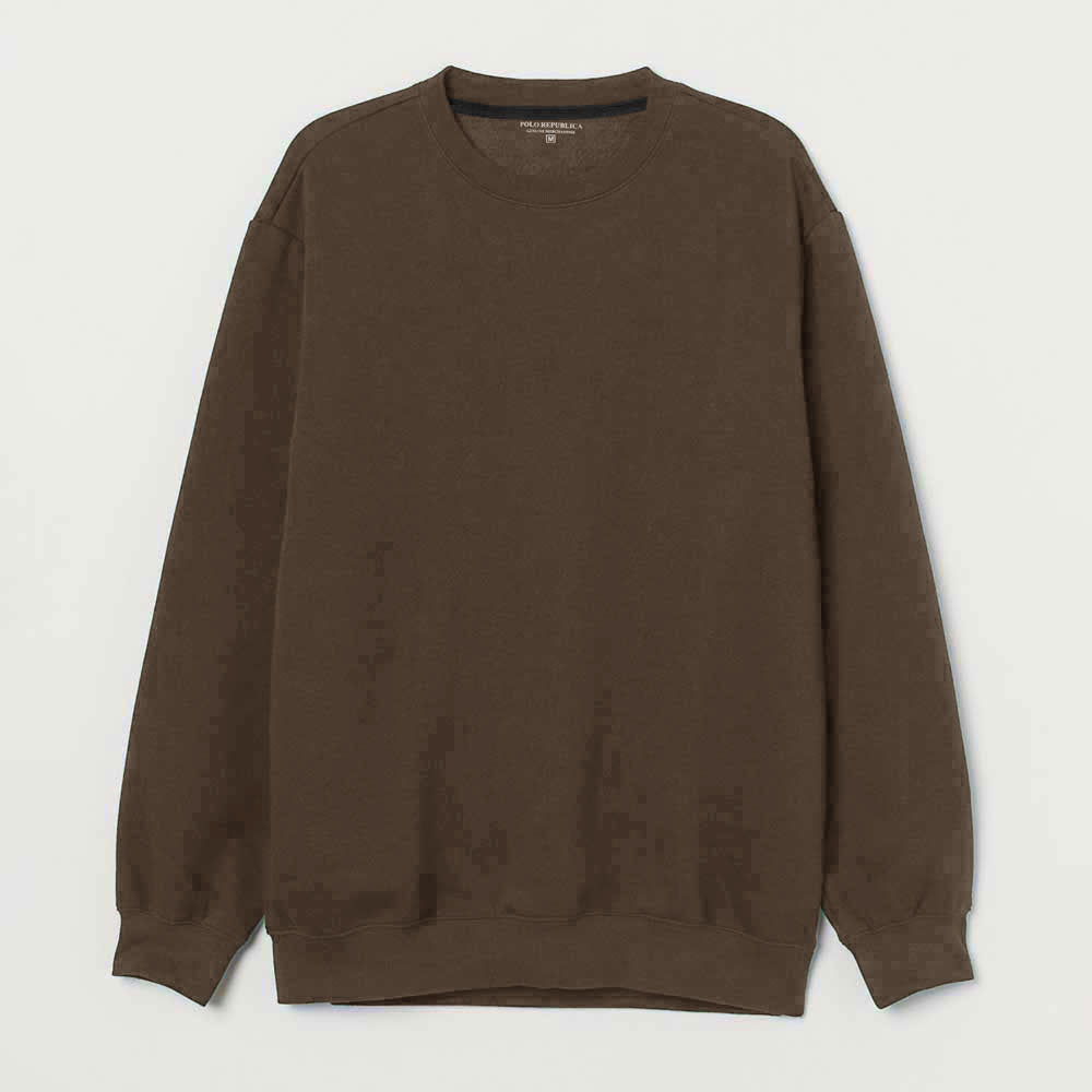 Polo Republica Men's Astrakhan Fleece Sweat Shirt Men's Sweat Shirt Polo Republica Dark Brown S 