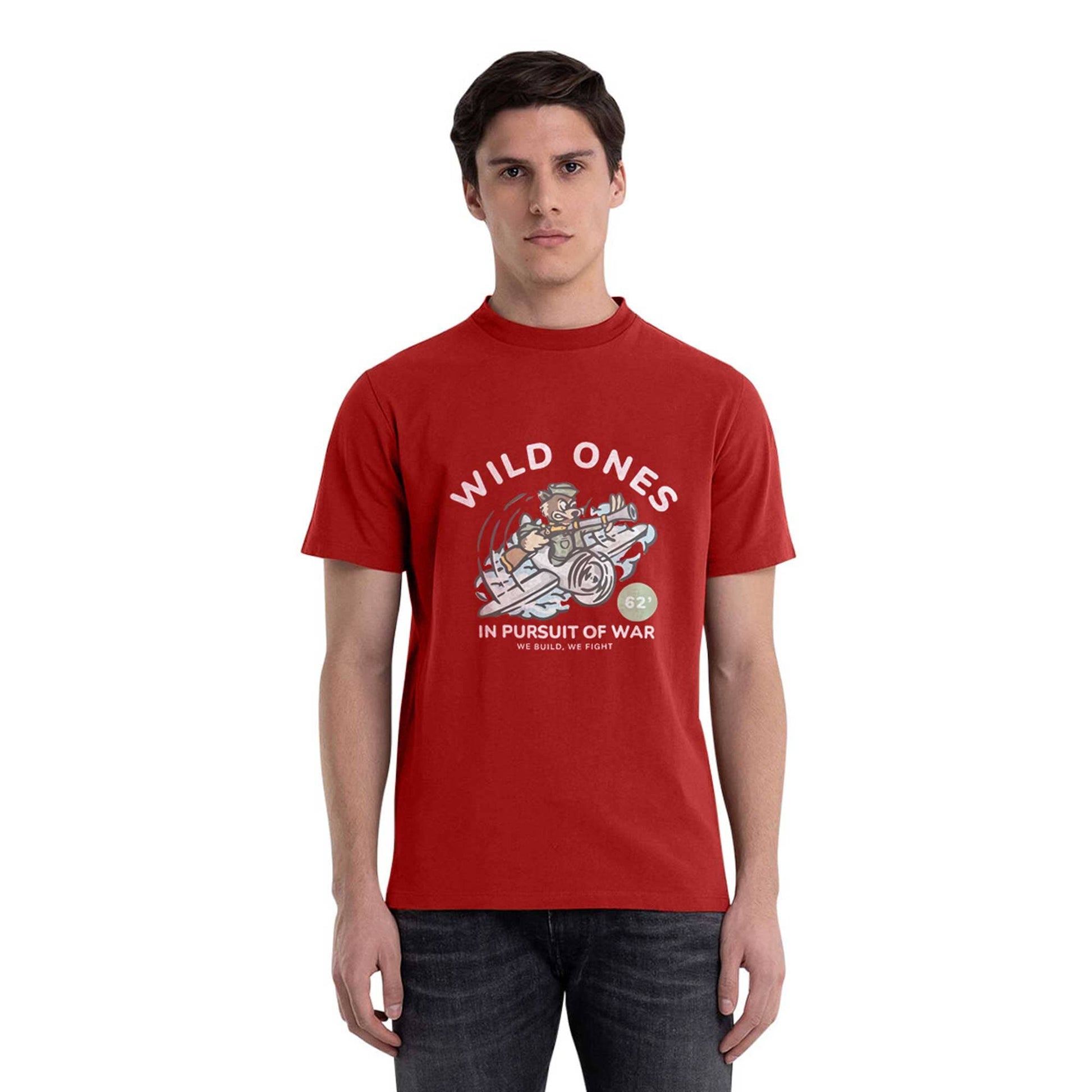 Polo Republica Men's Wild Ones Printed Crew Neck Tee Shirt Men's Tee Shirt Polo Republica Red S 